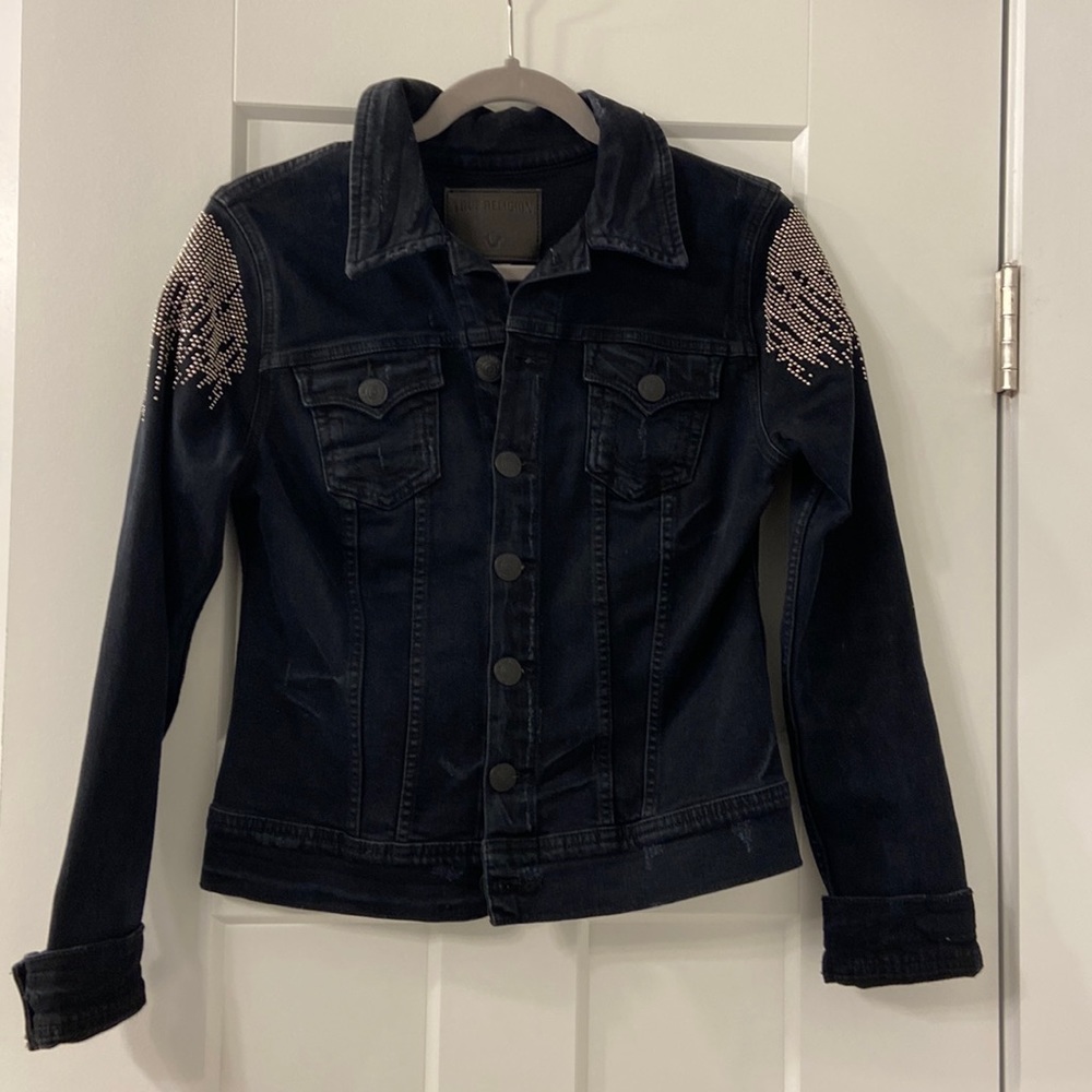 True Religion Black Jean Jacket
